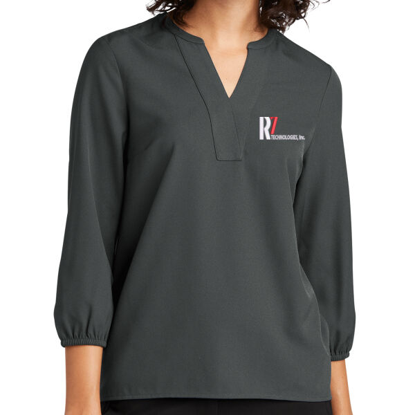R7 Technologies - Women's Stretch Crepe 3/4 Sleeve Blouse Thumbnail