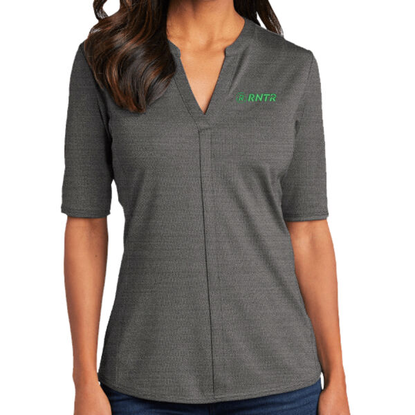 R7 Technologies - Ladies Stretch Heather Open Neck Top Thumbnail
